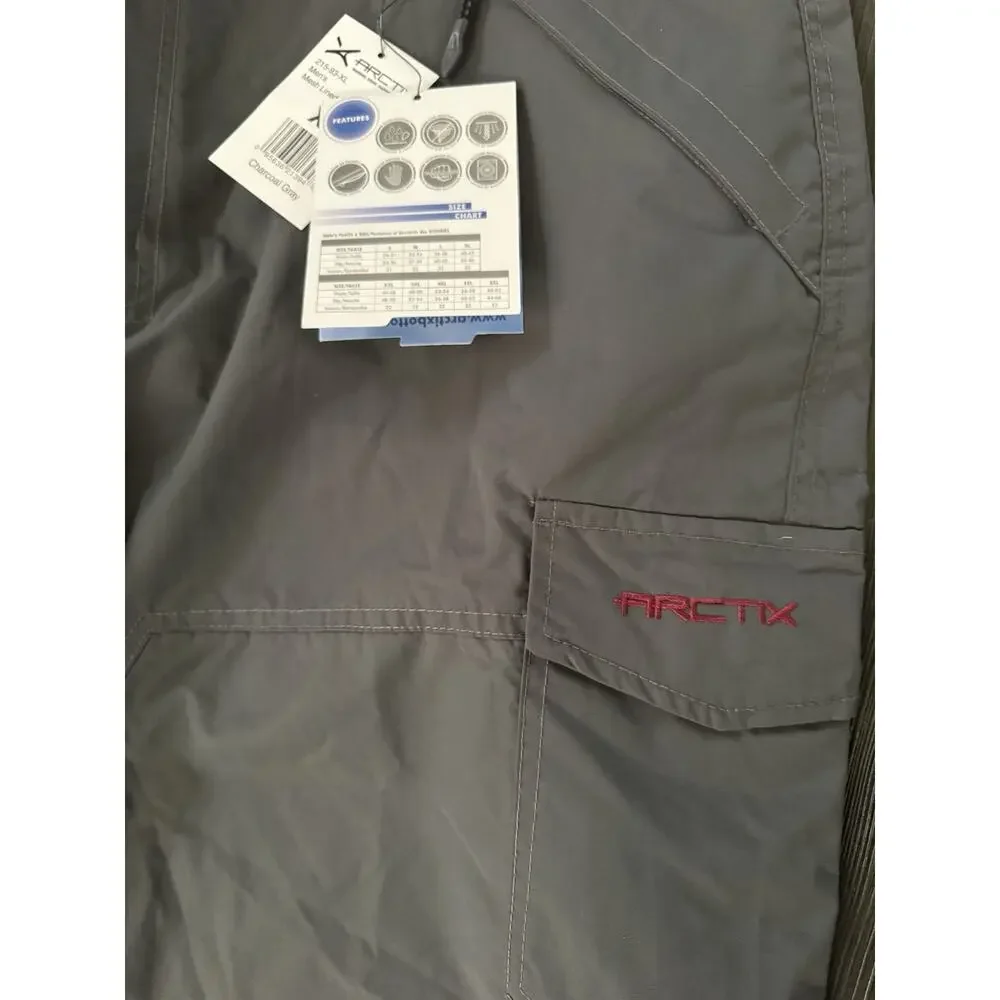 Arctix Mens Insulated Mesh Lined Water Resistant Snow Utility Pants Gray Size XL
